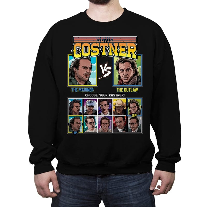 Kevin Costner Fighter - Crew Neck Sweatshirt Crew Neck Sweatshirt RIPT Apparel Small / Black