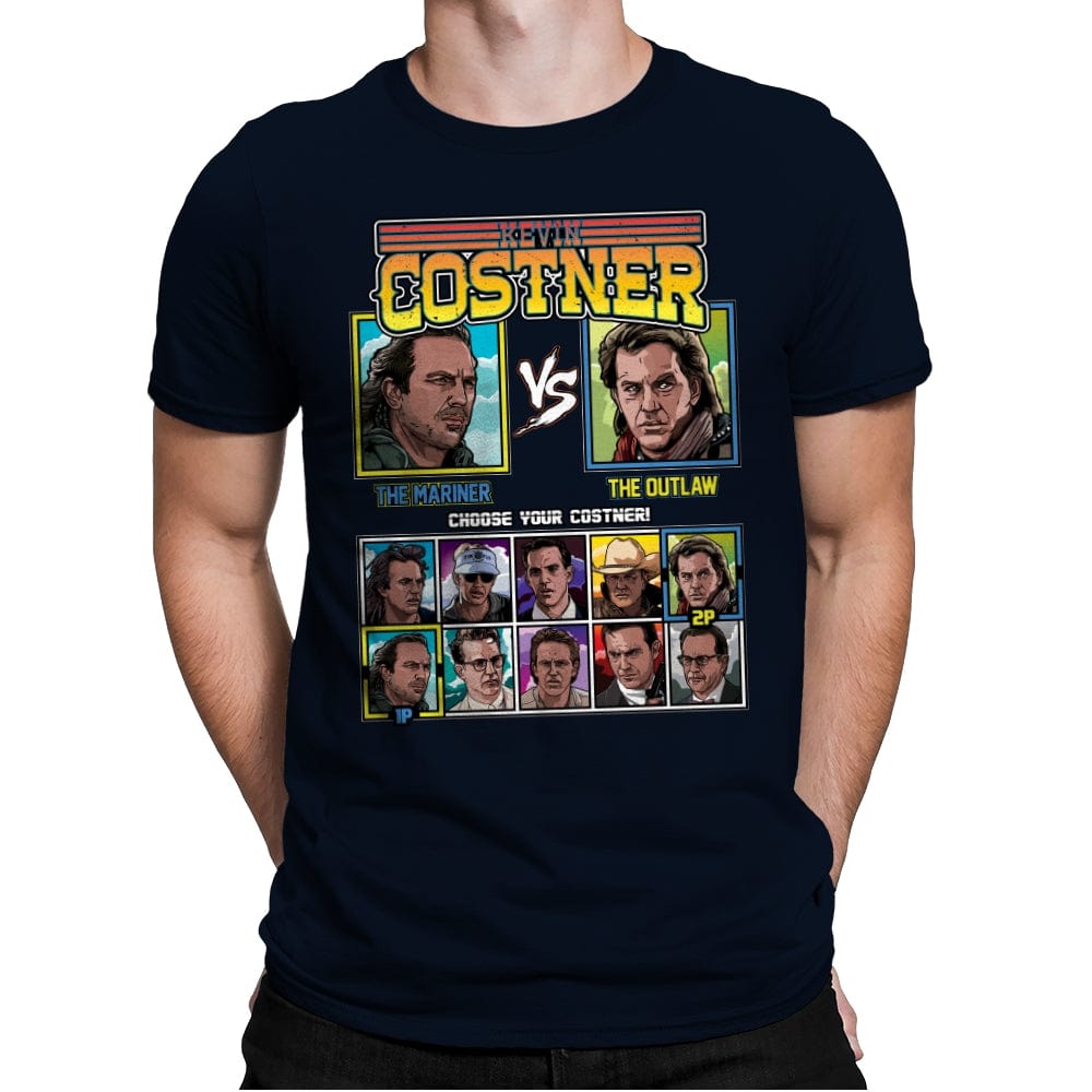 Kevin Costner Fighter - Mens Premium T-Shirts RIPT Apparel Small / Midnight Navy