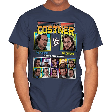 Kevin Costner Fighter - Mens T-Shirts RIPT Apparel Small / Navy