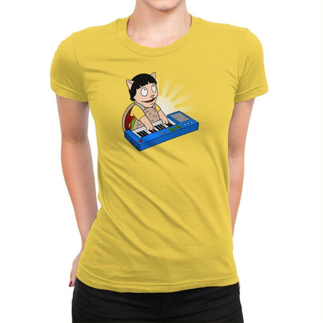 Keyboard Burger Cat Exclusive - Womens Premium T-Shirts RIPT Apparel 3x-large / Vibrant Yellow