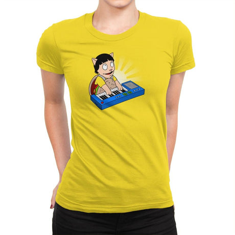 Keyboard Burger Cat Exclusive - Womens Premium T-Shirts RIPT Apparel Small / Vibrant Yellow