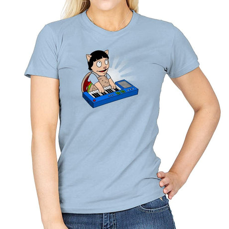 Keyboard Burger Cat Exclusive - Womens T-Shirts RIPT Apparel Small / Light Blue