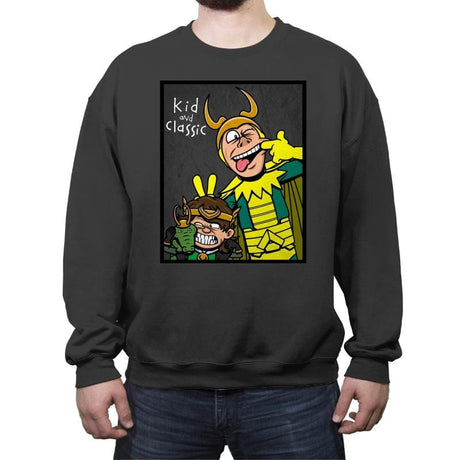 Kid and Classic - Crew Neck Sweatshirt Crew Neck Sweatshirt RIPT Apparel Small / Charcoal