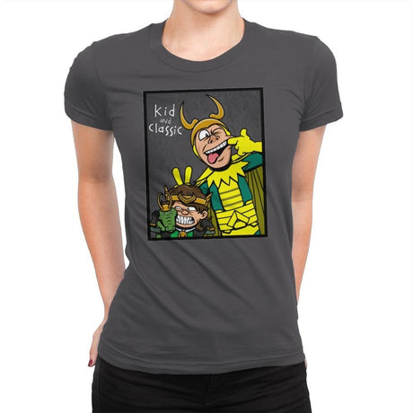 Kid and Classic - Womens Premium T-Shirts RIPT Apparel Small / Heavy Metal