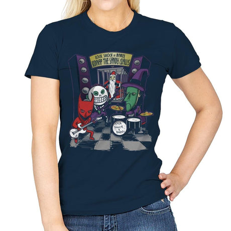 Kidnap The Sandy Claws Exclusive - Womens T-Shirts RIPT Apparel Small / Navy