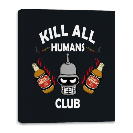 Kill All Humans Club - Canvas Wraps Canvas Wraps RIPT Apparel 16x20 / Black