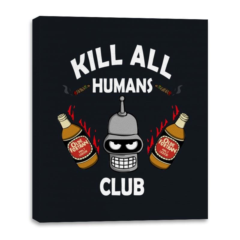 Kill All Humans Club - Canvas Wraps Canvas Wraps RIPT Apparel 16x20 / Black