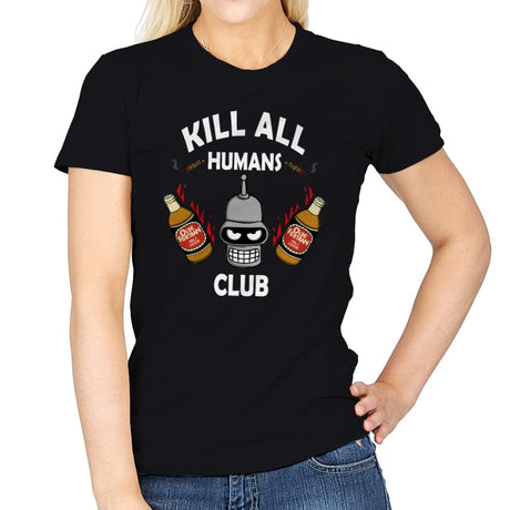 Kill All Humans Club - Womens T-Shirts RIPT Apparel Small / Black