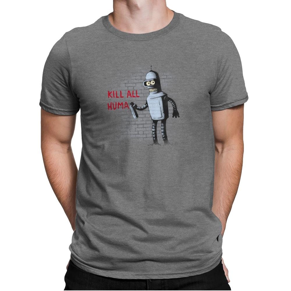 Kill All Humans - Gamer Paradise - Mens Premium T-Shirts RIPT Apparel Small / Heather Grey