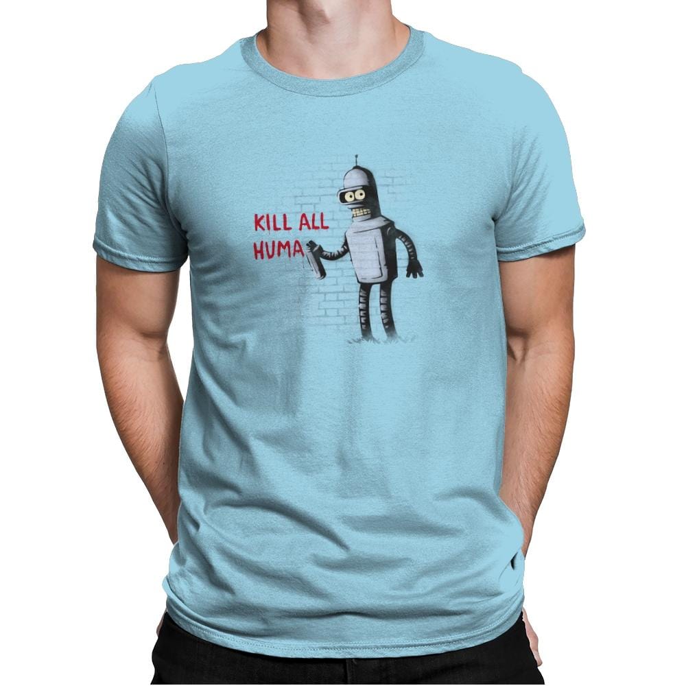 Kill All Humans - Gamer Paradise - Mens Premium T-Shirts RIPT Apparel Small / Light Blue