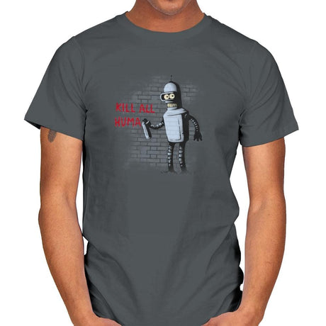 Kill All Humans - Gamer Paradise - Mens T-Shirts RIPT Apparel Small / Charcoal