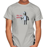 Kill All Humans - Gamer Paradise - Mens T-Shirts RIPT Apparel Small / Ice Grey
