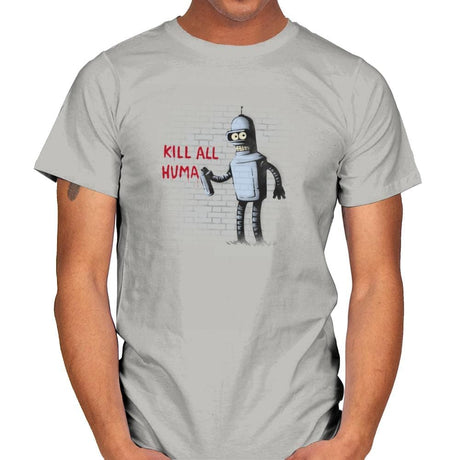 Kill All Humans - Gamer Paradise - Mens T-Shirts RIPT Apparel Small / Ice Grey