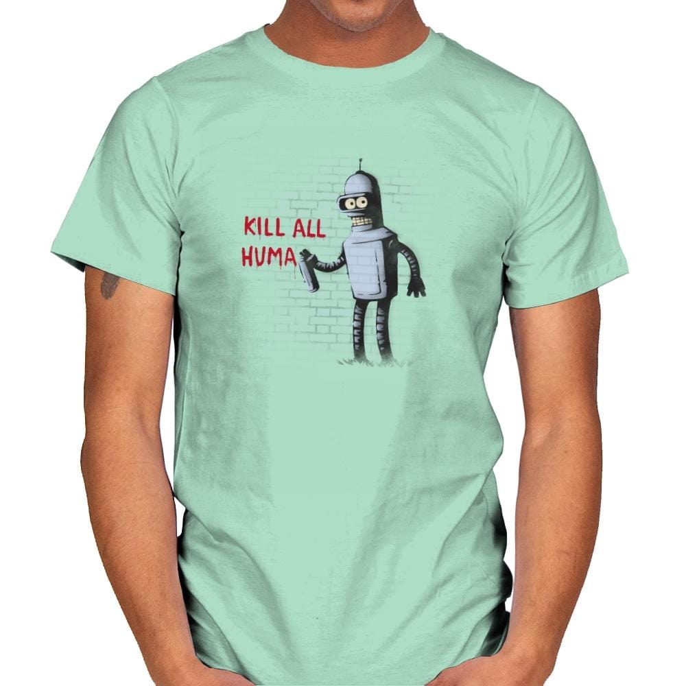 Kill All Humans - Gamer Paradise - Mens T-Shirts RIPT Apparel Small / Mint Green