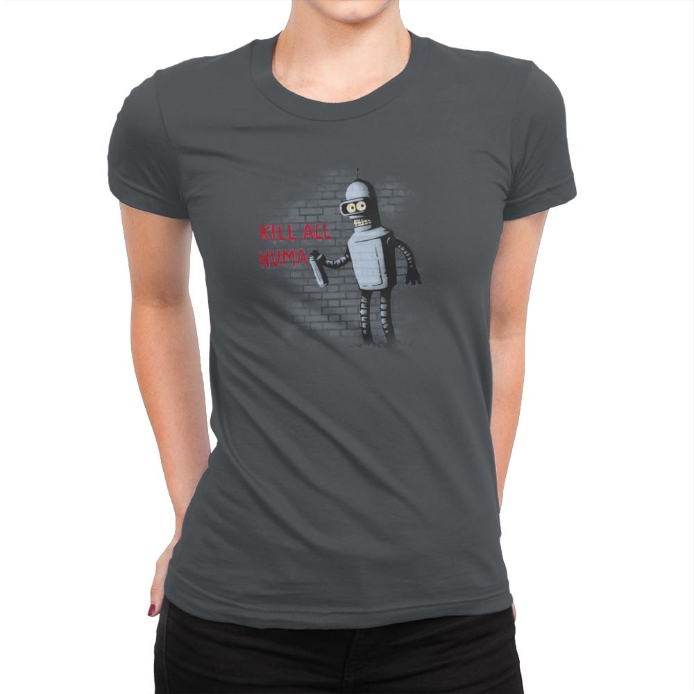Kill All Humans - Gamer Paradise - Womens Premium T-Shirts RIPT Apparel Small / Heavy Metal