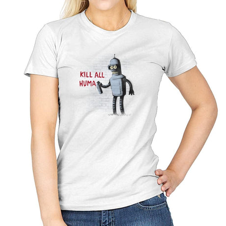 Kill All Humans - Gamer Paradise - Womens T-Shirts RIPT Apparel Small / White