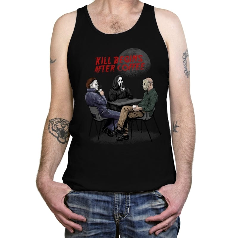 Kill begins after Coffee - Tanktop Tanktop RIPT Apparel X-Small / Black