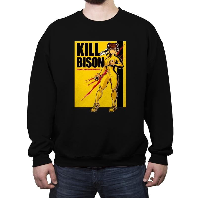 Kill Bison - Crew Neck Sweatshirt Crew Neck Sweatshirt RIPT Apparel Small / Black