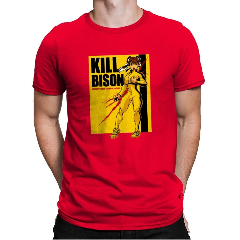 Kill Bison - Mens Premium T-Shirts RIPT Apparel Small / Red