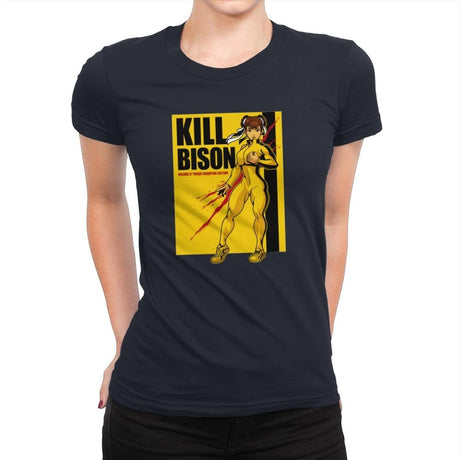Kill Bison - Womens Premium T-Shirts RIPT Apparel Small / Midnight Navy