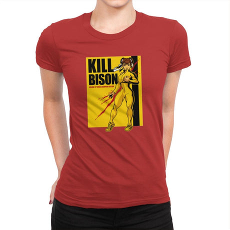 Kill Bison - Womens Premium T-Shirts RIPT Apparel Small / Red