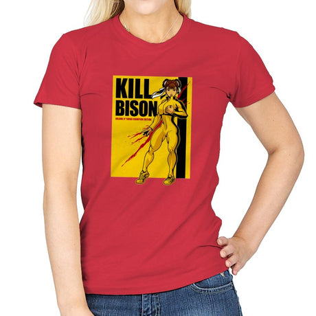 Kill Bison - Womens T-Shirts RIPT Apparel Small / Red