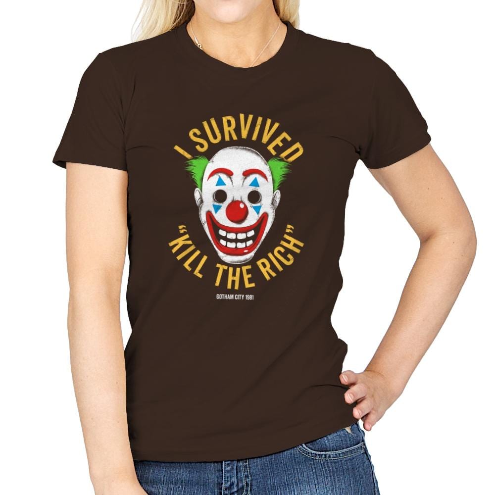 Kill The Rich Survivor - Womens T-Shirts RIPT Apparel Small / Dark Chocolate