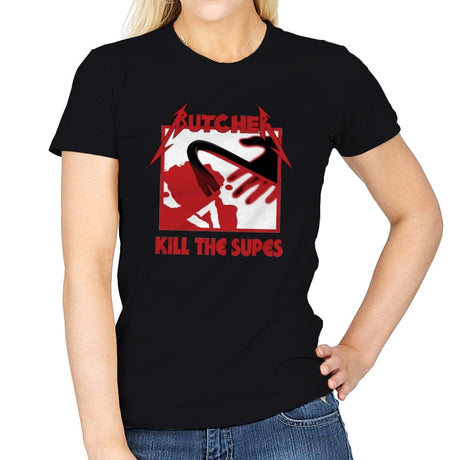 Kill The Supes - Womens T-Shirts RIPT Apparel Small / Black