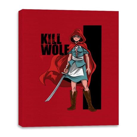 Kill Wolf - Canvas Wraps Canvas Wraps RIPT Apparel 16x20 / Red