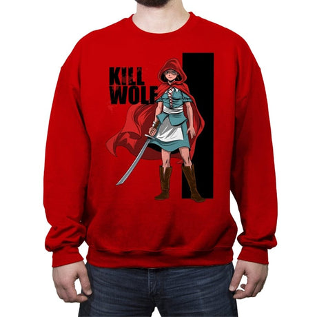 Kill Wolf - Crew Neck Sweatshirt Crew Neck Sweatshirt RIPT Apparel Small / Red