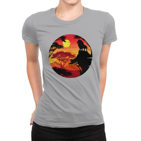 King Lion - Womens Premium T-Shirts RIPT Apparel Small / Heather Grey