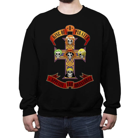King of D Pirates - Crew Neck Sweatshirt Crew Neck Sweatshirt RIPT Apparel Small / Black