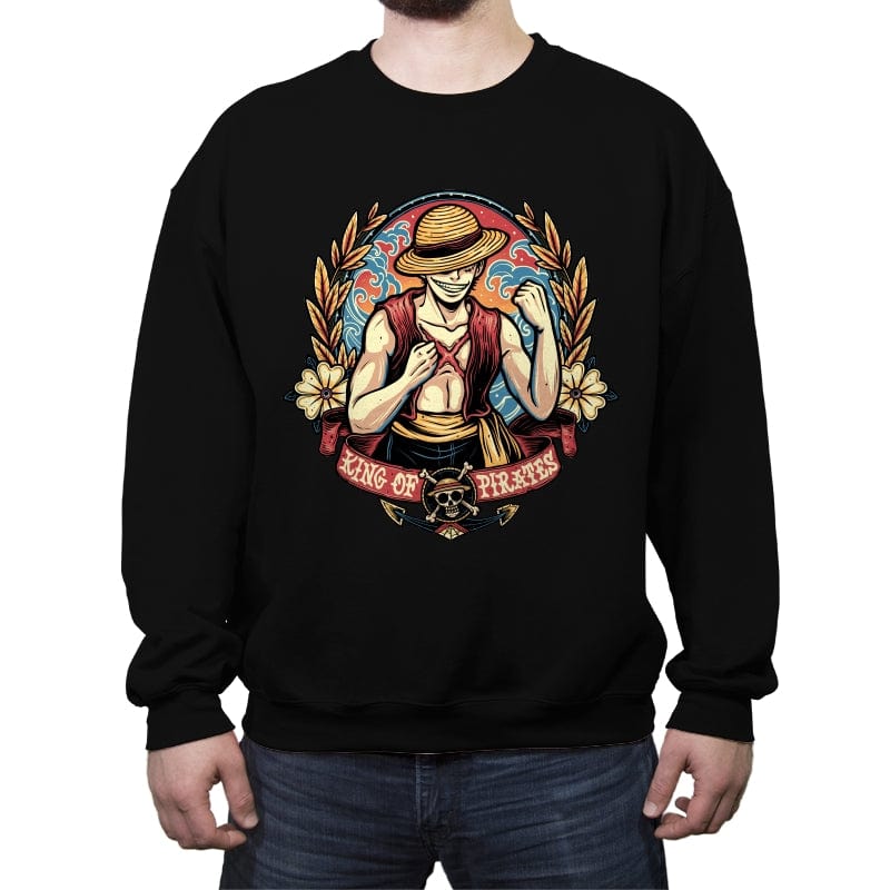 King of Pirates - Crew Neck Sweatshirt Crew Neck Sweatshirt RIPT Apparel Small / Black