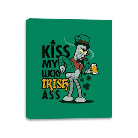 Kiss My lucky Irish - Canvas Wraps Canvas Wraps RIPT Apparel 11x14 / Kelly Green