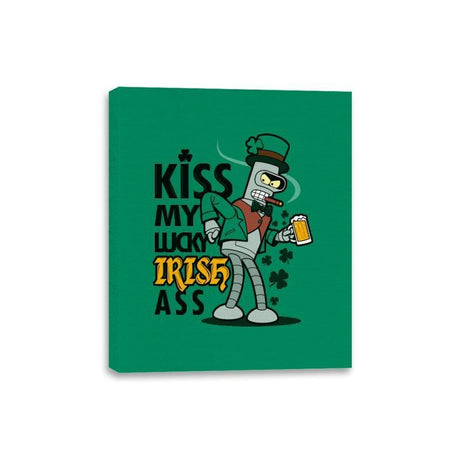Kiss My lucky Irish - Canvas Wraps Canvas Wraps RIPT Apparel 8x10 / Kelly Green