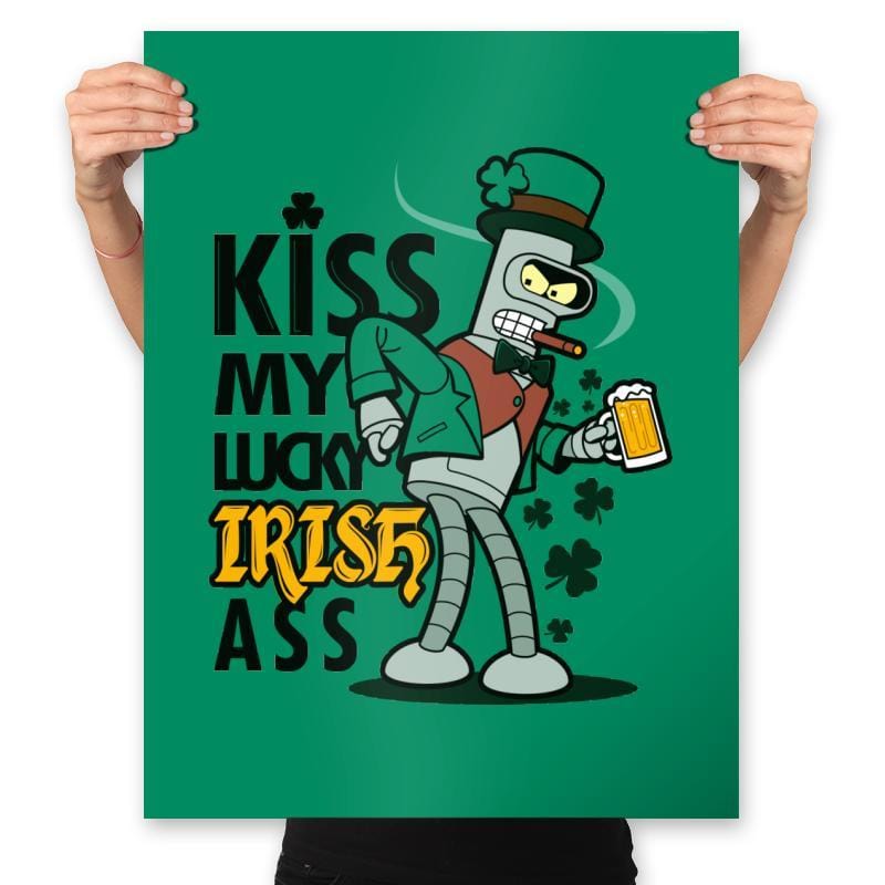 Kiss My lucky Irish - Prints Posters RIPT Apparel 18x24 / Kelly Green