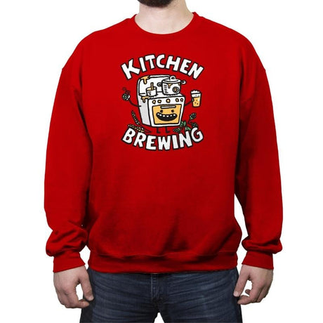 Kitchen Brewing - Crew Neck Sweatshirt Crew Neck Sweatshirt RIPT Apparel Small / Red