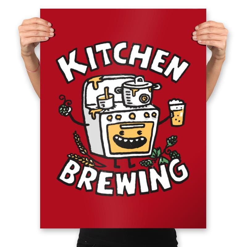 Kitchen Brewing - Prints Posters RIPT Apparel 18x24 / Red