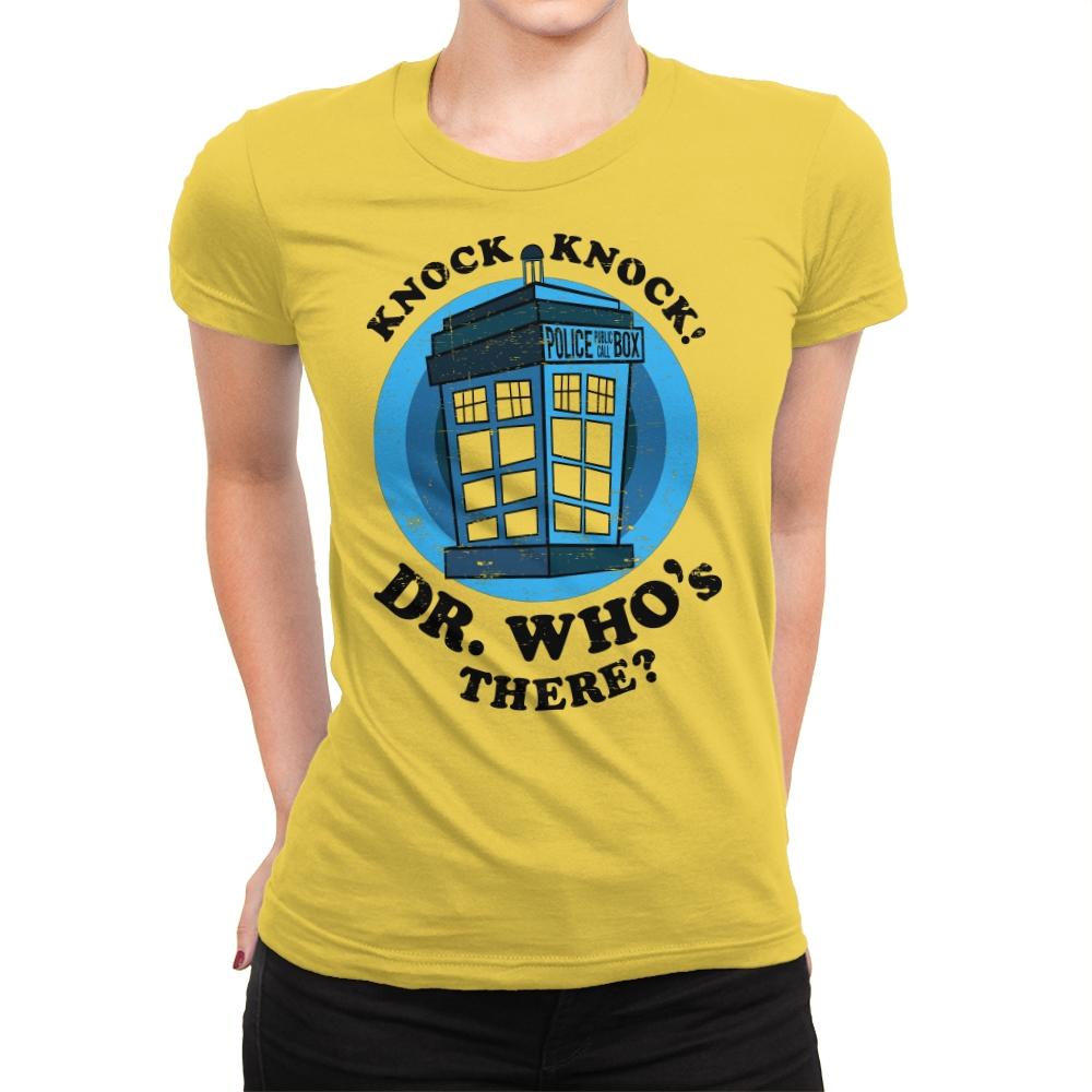Knock x2 - Womens Premium T-Shirts RIPT Apparel Small / Vibrant Yellow