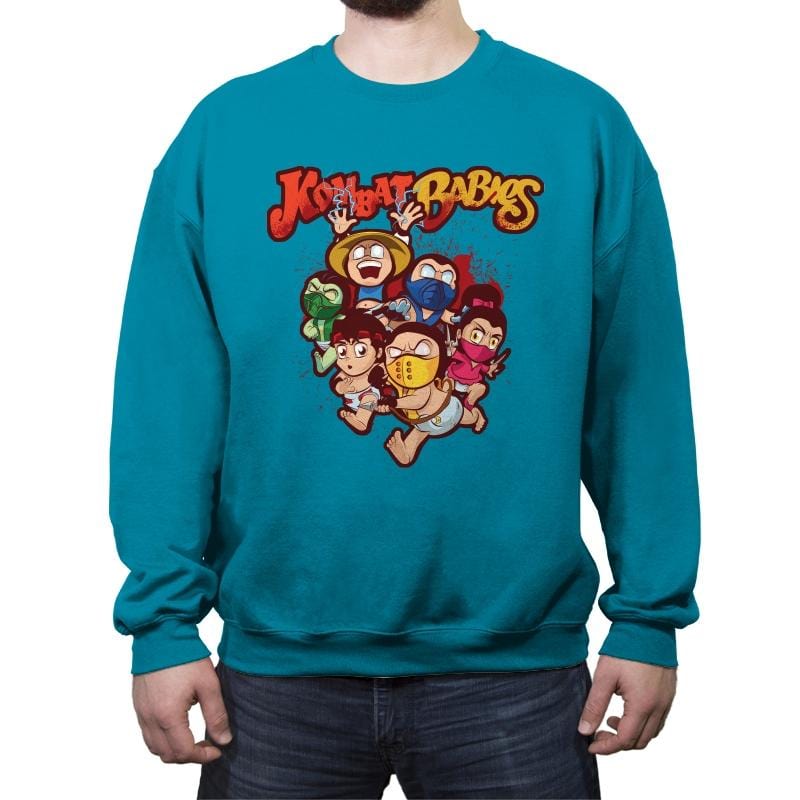 Kombat Babies - Crew Neck Sweatshirt Crew Neck Sweatshirt RIPT Apparel Small / Antique Sapphire