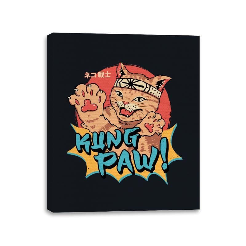 Kung Paw! - Canvas Wraps Canvas Wraps RIPT Apparel 11x14 / Black