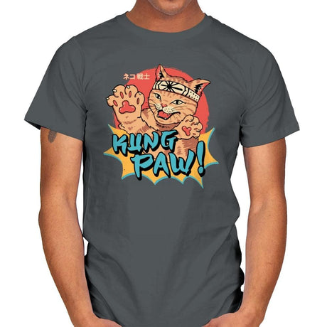 Kung Paw! - Mens T-Shirts RIPT Apparel Small / Charcoal