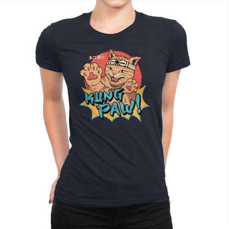 Kung Paw! - Womens Premium T-Shirts RIPT Apparel Small / Midnight Navy