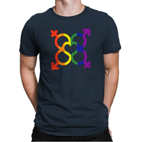 L.O.V.E. - Pride - Mens Premium T-Shirts RIPT Apparel Small / Indigo