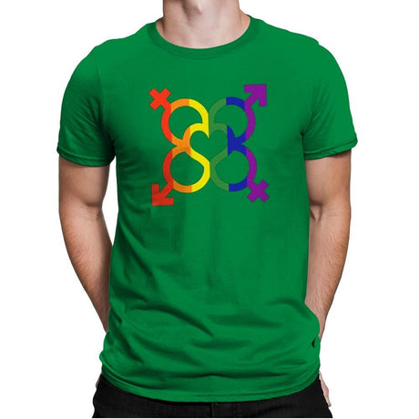 L.O.V.E. - Pride - Mens Premium T-Shirts RIPT Apparel Small / Kelly Green