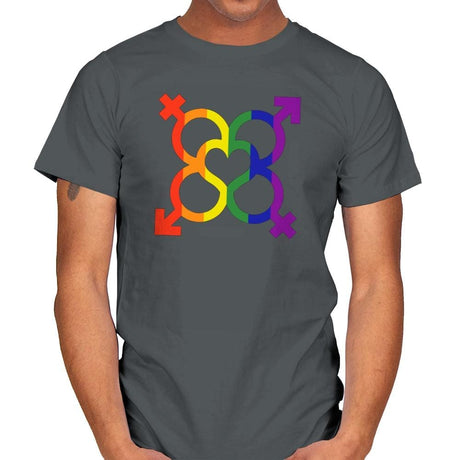 L.O.V.E. - Pride - Mens T-Shirts RIPT Apparel Small / Charcoal