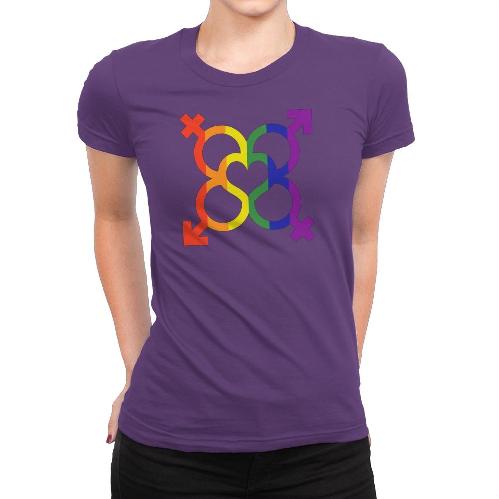 L.O.V.E. - Pride - Womens Premium T-Shirts RIPT Apparel Small / Purple Rush