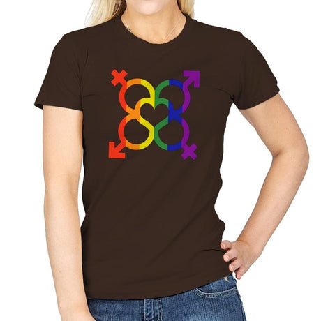 L.O.V.E. - Pride - Womens T-Shirts RIPT Apparel Small / Dark Chocolate