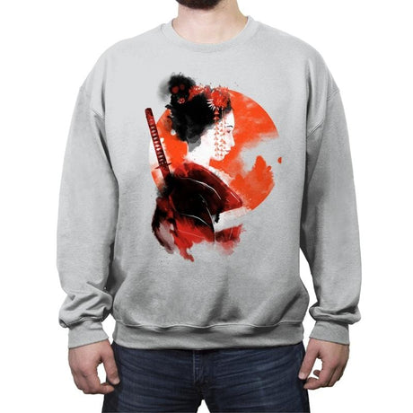 Lady Assassin - Crew Neck Sweatshirt Crew Neck Sweatshirt RIPT Apparel Small / Sport Gray