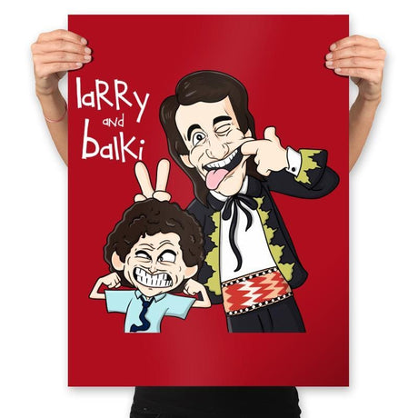 Larry y Balki - Prints Posters RIPT Apparel 18x24 / Red